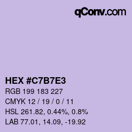 Color code: HEX #C7B7E3 | qconv.com