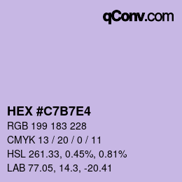 カラーコード: HEX #C7B7E4 | qconv.com
