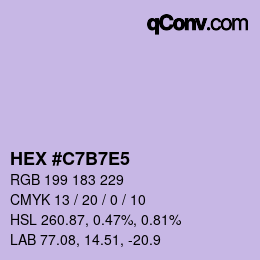 カラーコード: HEX #C7B7E5 | qconv.com