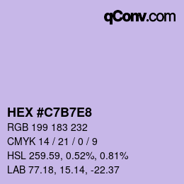 Color code: HEX #C7B7E8 | qconv.com
