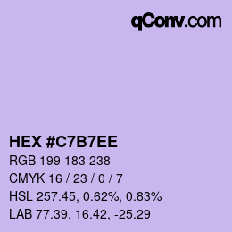 カラーコード: HEX #C7B7EE | qconv.com
