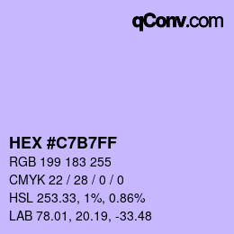 Color code: HEX #C7B7FF | qconv.com