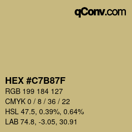 Farbcode: HEX #C7B87F | qconv.com