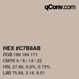 カラーコード: HEX #C7B8AB | qconv.com