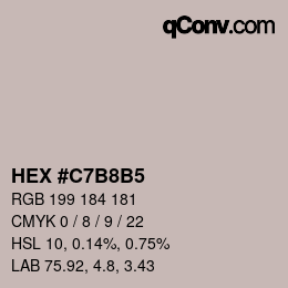 カラーコード: HEX #C7B8B5 | qconv.com