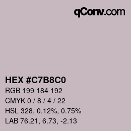 Color code: HEX #C7B8C0 | qconv.com