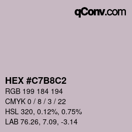 Code couleur: HEX #C7B8C2 | qconv.com