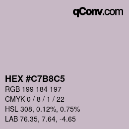 カラーコード: HEX #C7B8C5 | qconv.com