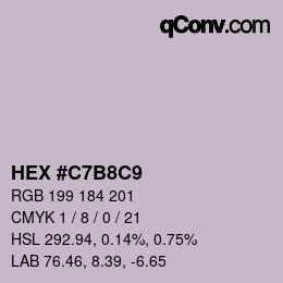 カラーコード: HEX #C7B8C9 | qconv.com