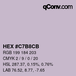 Color code: HEX #C7B8CB | qconv.com