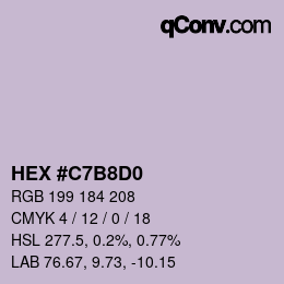 カラーコード: HEX #C7B8D0 | qconv.com