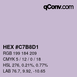 Color code: HEX #C7B8D1 | qconv.com
