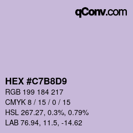Color code: HEX #C7B8D9 | qconv.com
