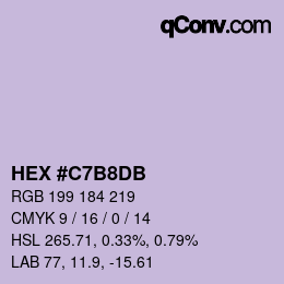 カラーコード: HEX #C7B8DB | qconv.com