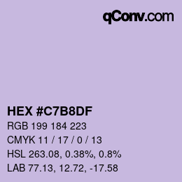 Color code: HEX #C7B8DF | qconv.com