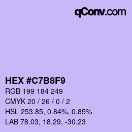 カラーコード: HEX #C7B8F9 | qconv.com