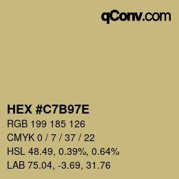 Color code: HEX #C7B97E | qconv.com