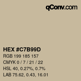 Color code: HEX #C7B99D | qconv.com