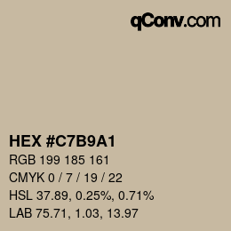 カラーコード: HEX #C7B9A1 | qconv.com