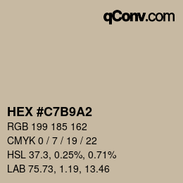 Color code: HEX #C7B9A2 | qconv.com