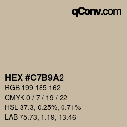 カラーコード: HEX #C7B9A2 | qconv.com