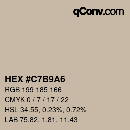 Color code: HEX #C7B9A6 | qconv.com