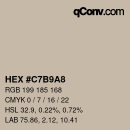 Color code: HEX #C7B9A8 | qconv.com