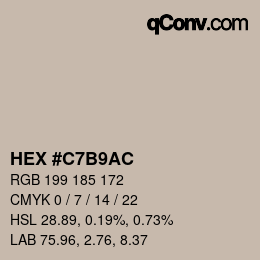 カラーコード: HEX #C7B9AC | qconv.com