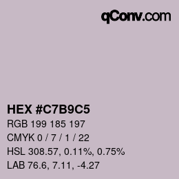颜色代码: HEX #C7B9C5 | qconv.com