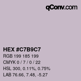 カラーコード: HEX #C7B9C7 | qconv.com
