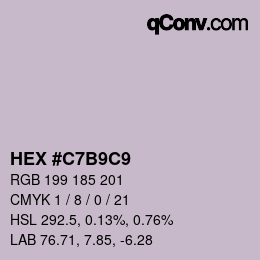 Color code: HEX #C7B9C9 | qconv.com