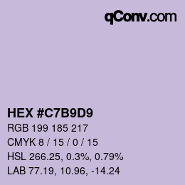 カラーコード: HEX #C7B9D9 | qconv.com