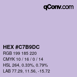 カラーコード: HEX #C7B9DC | qconv.com
