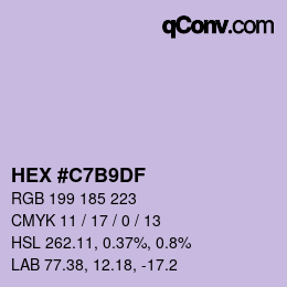 Color code: HEX #C7B9DF | qconv.com
