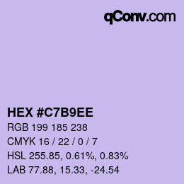 Color code: HEX #C7B9EE | qconv.com