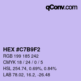カラーコード: HEX #C7B9F2 | qconv.com