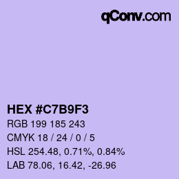 Color code: HEX #C7B9F3 | qconv.com