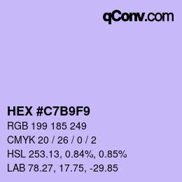カラーコード: HEX #C7B9F9 | qconv.com