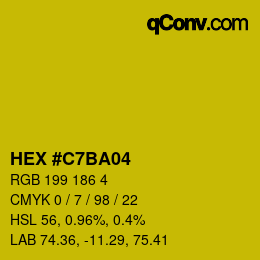 Color code: HEX #C7BA04 | qconv.com