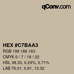 Color code: HEX #C7BAA3 | qconv.com