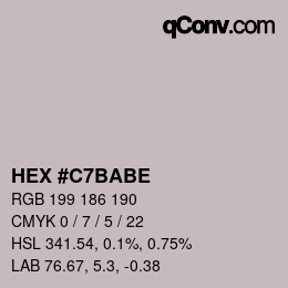 Color code: HEX #C7BABE | qconv.com