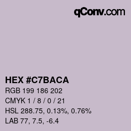 カラーコード: HEX #C7BACA | qconv.com