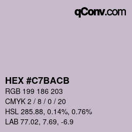 Color code: HEX #C7BACB | qconv.com