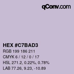 Color code: HEX #C7BAD3 | qconv.com