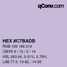 Color code: HEX #C7BADB | qconv.com