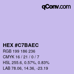 Color code: HEX #C7BAEC | qconv.com
