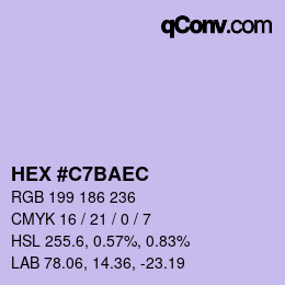 Color code: HEX #C7BAEC | qconv.com