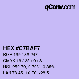 Color code: HEX #C7BAF7 | qconv.com