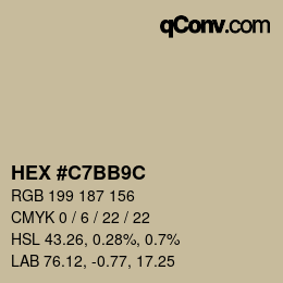 Color code: HEX #C7BB9C | qconv.com