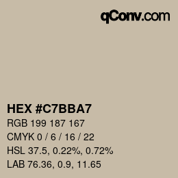 カラーコード: HEX #C7BBA7 | qconv.com